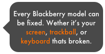 Every Blackberry model can be fixed. Wether it’s your screen, trackball, or keyboard thats broken. 